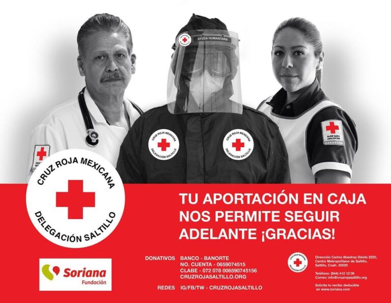 Habrá campaña de donación en Soriana para sostenimiento de la Cruz Roja