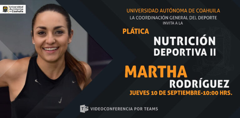 Invita UA de C a la conferencia virtual “Nutrición Deportiva, Fase 2” este 10 de septiembre 