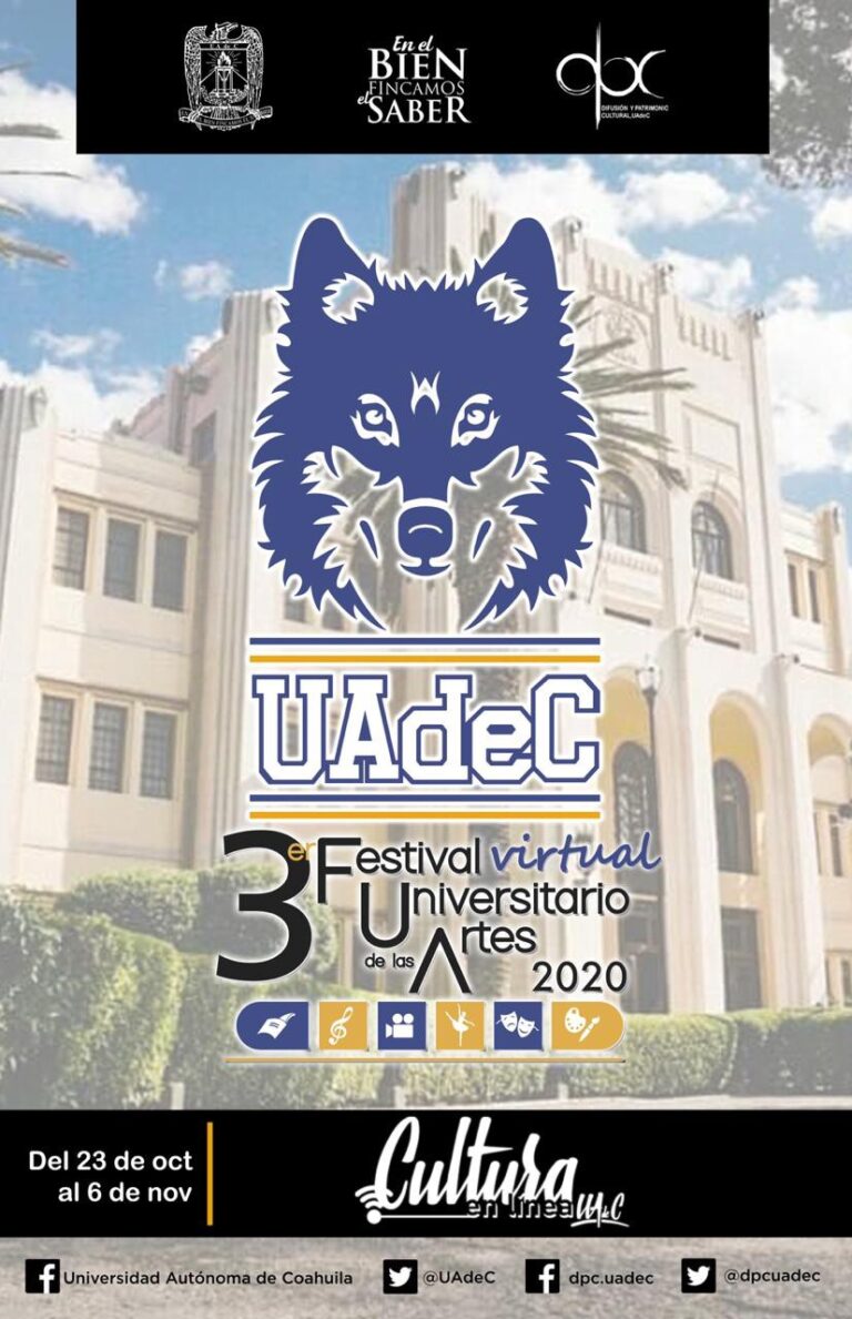 Este viernes iniciará el Tercer Festival Virtual Universitario de las Artes UA de C con la charla de Alfredo De Stefano 