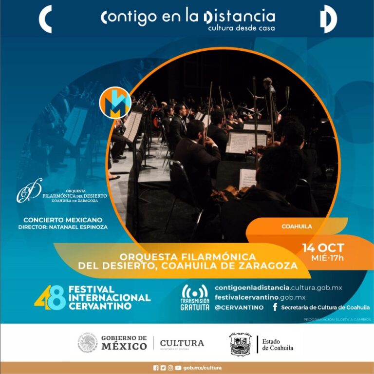 Vía virtual llega el Festival Cervantino a Coahuila