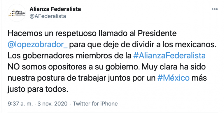 Piden a AMLO dejar de dividir a los mexicanos