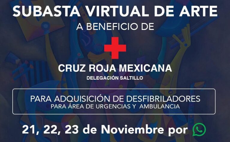 Realizarán subasta virtual de arte a beneficio de Cruz Roja Saltillo