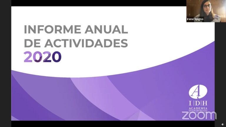 Directora de la Academia Interamericana de Derechos Humanos presenta el Informe de Actividades 2020 