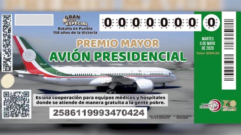 Se “pierden” 500 millones de la rifa del avión presidencial   