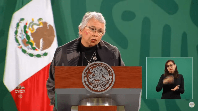 “AMLO se encuentra bien y fuerte”, dice Olga Sánchez Cordero al iniciar la “mañanera”