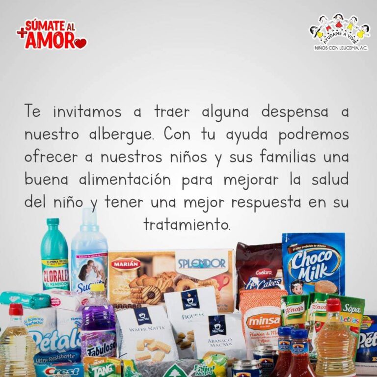 Pide Niños con Leucemia donativos de despensa y utensilios de cocina para su albergue