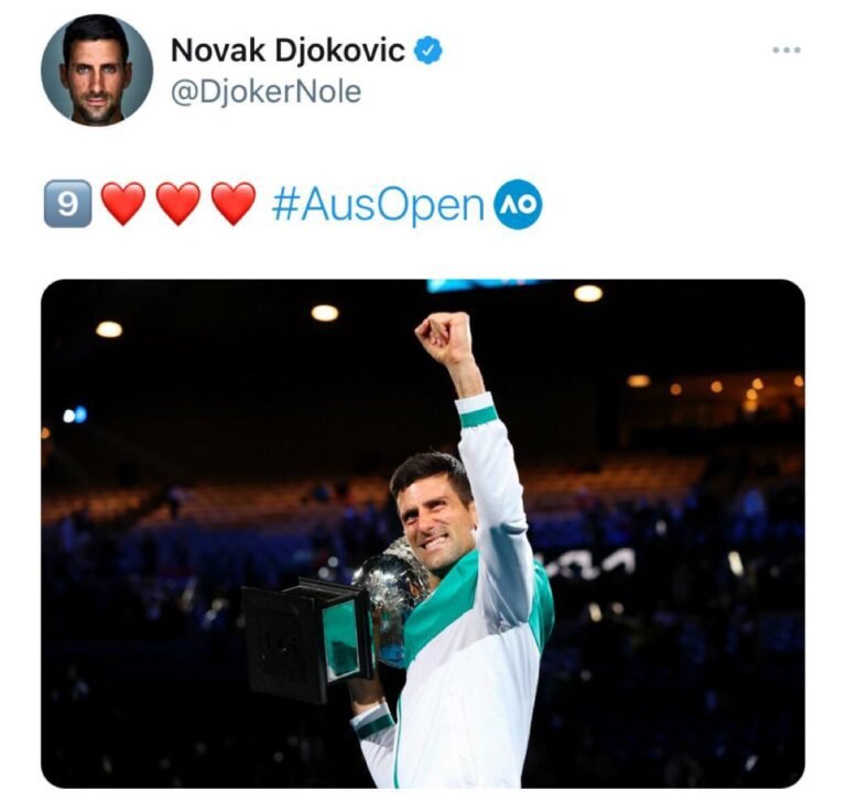 Djokovic vence a Medvedev y gana Abierto de Australia por novena ocasión