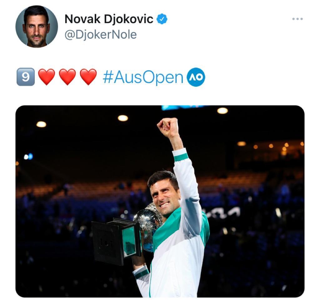 Djokovic beats Medvedev to win Australian Open for ninth time