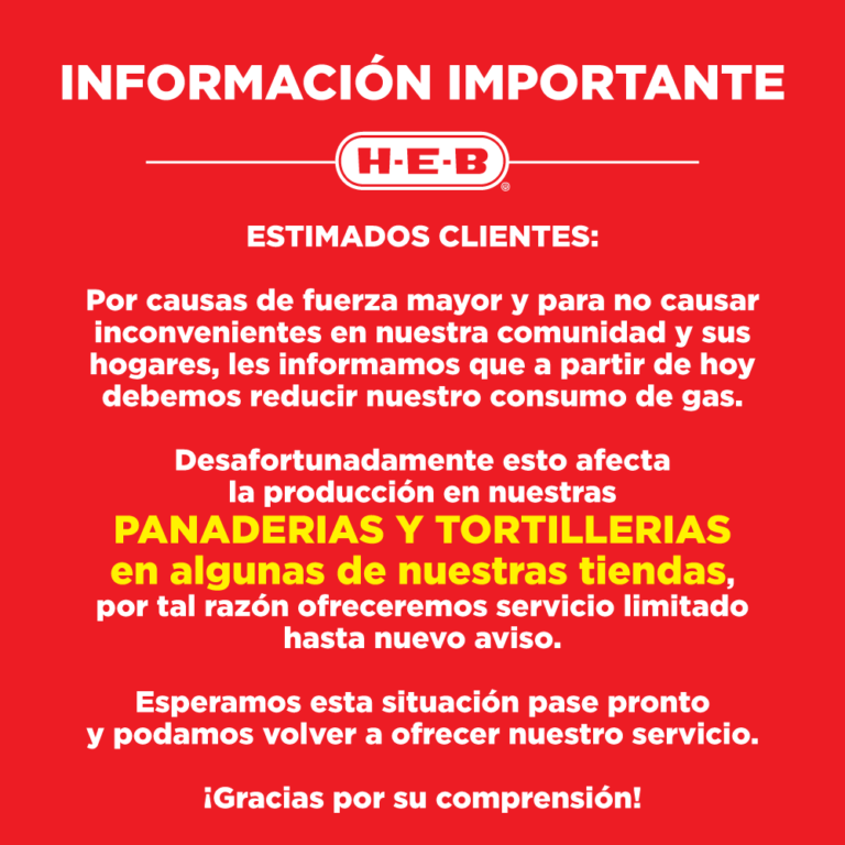 No solo la luz y el gas, también habrá escasez ¡de pan!… al menos en HEB