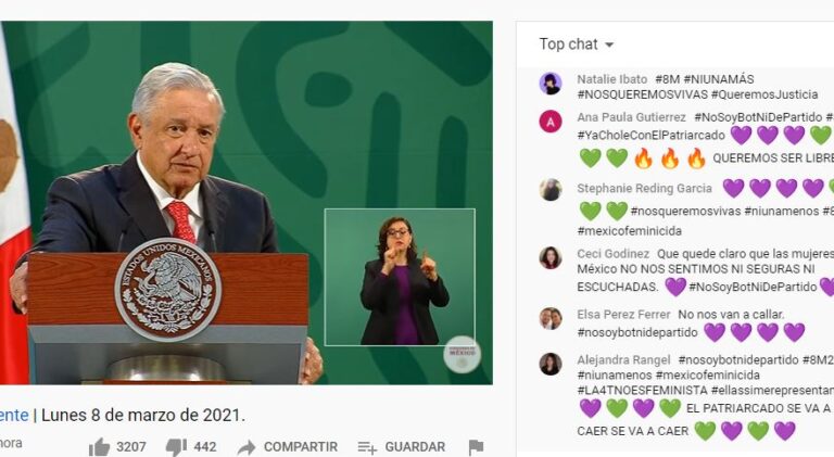 Mujeres se manifiestan de manera virtual en la “mañanera” de Andrés López