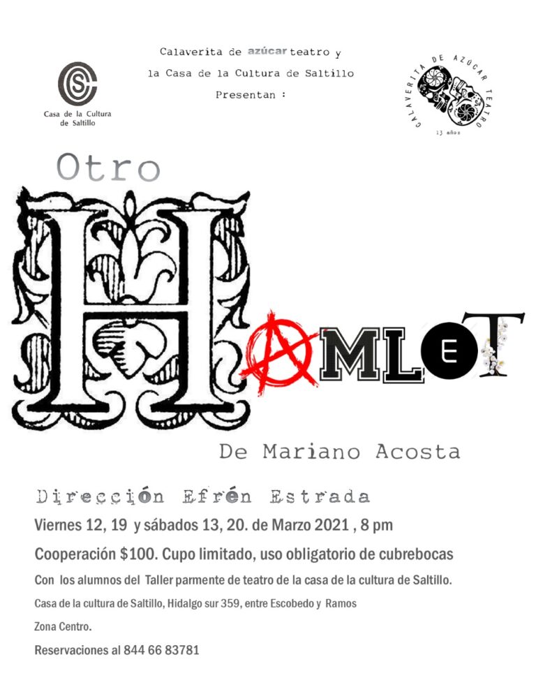 Ofrecerá compañía teatral adaptación de «Hamlet»