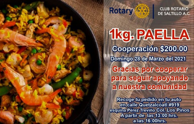 Organiza Club Rotario de Saltillo venta de Paella