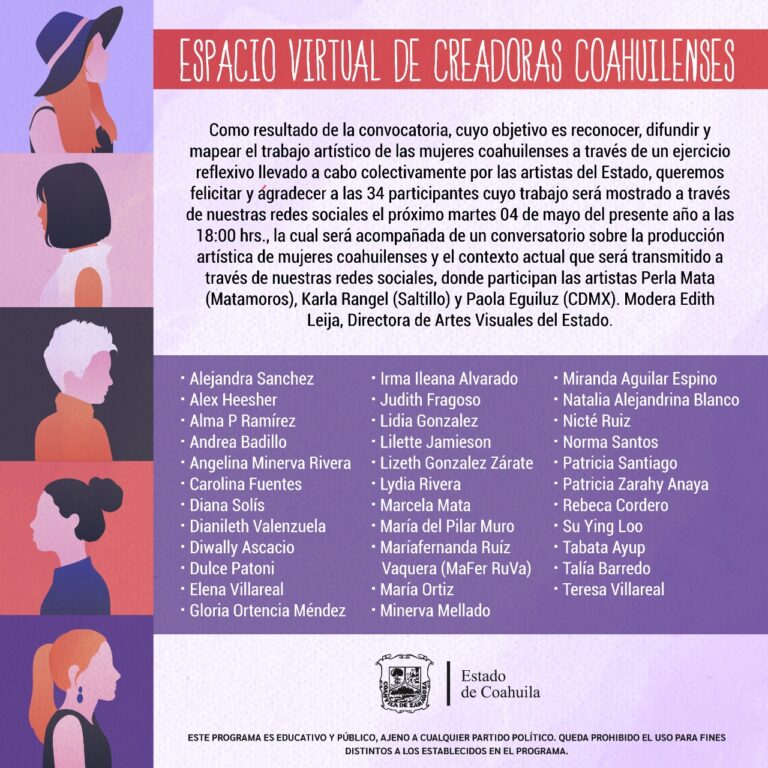 Tiene Cultura un espacio virtual para creadoras coahuilenses