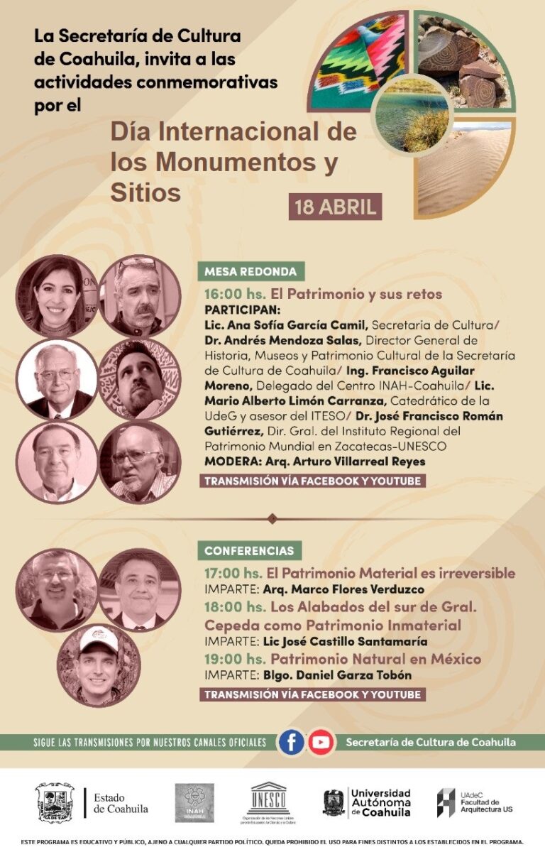 Con actividades, conmemora Secretaría de Cultura el Día del Patrimonio de Coahuila