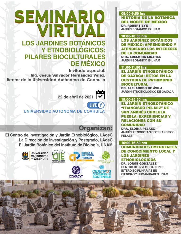 Invita UA de C al seminario virtual “Los Jardines Botánicos y Etnobiológicos: Pilares Bioculturales de México”