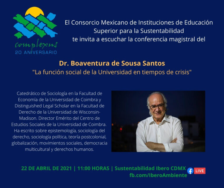 UA de C invita al panel sobre sustentabilidad “COMPLEXUS una visión al futuro a 20 años de su creación”