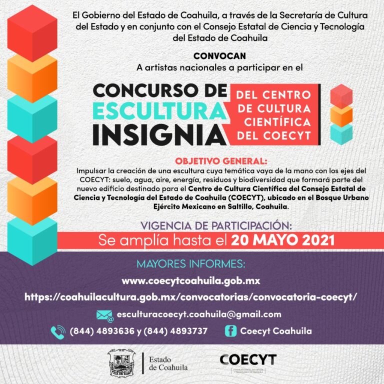 Amplía Cultura Coahuila convocatoria del Concurso de Escultura