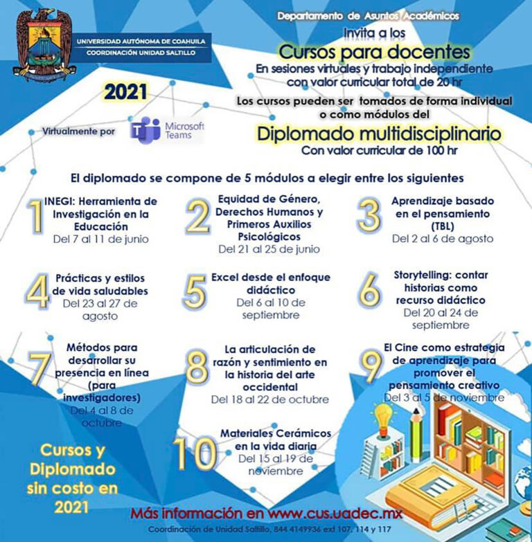 Invita Coordinación de Unidad Saltillo a cursos para docentes y Diplomado Multidisciplinario