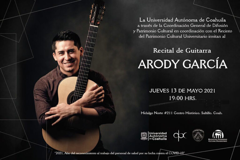 Invita UA de C al Recital de Guitarra del músico Arody García