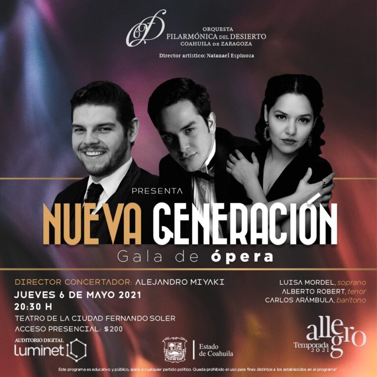 Presenta Coahuila Gala Operística Nueva Generación