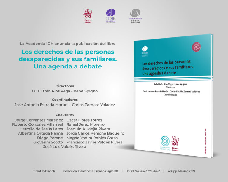 Presentará AIDH el libro “Los Derechos de las Personas Desaparecidas y sus Familiares. Una Agenda a Debate” este 14 de mayo