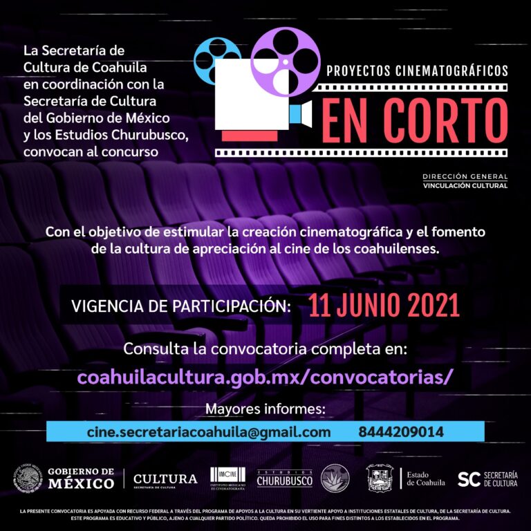 Proyectos Cinematográficos en Corto tiene convocatoria abierta: Cultura Coahuila