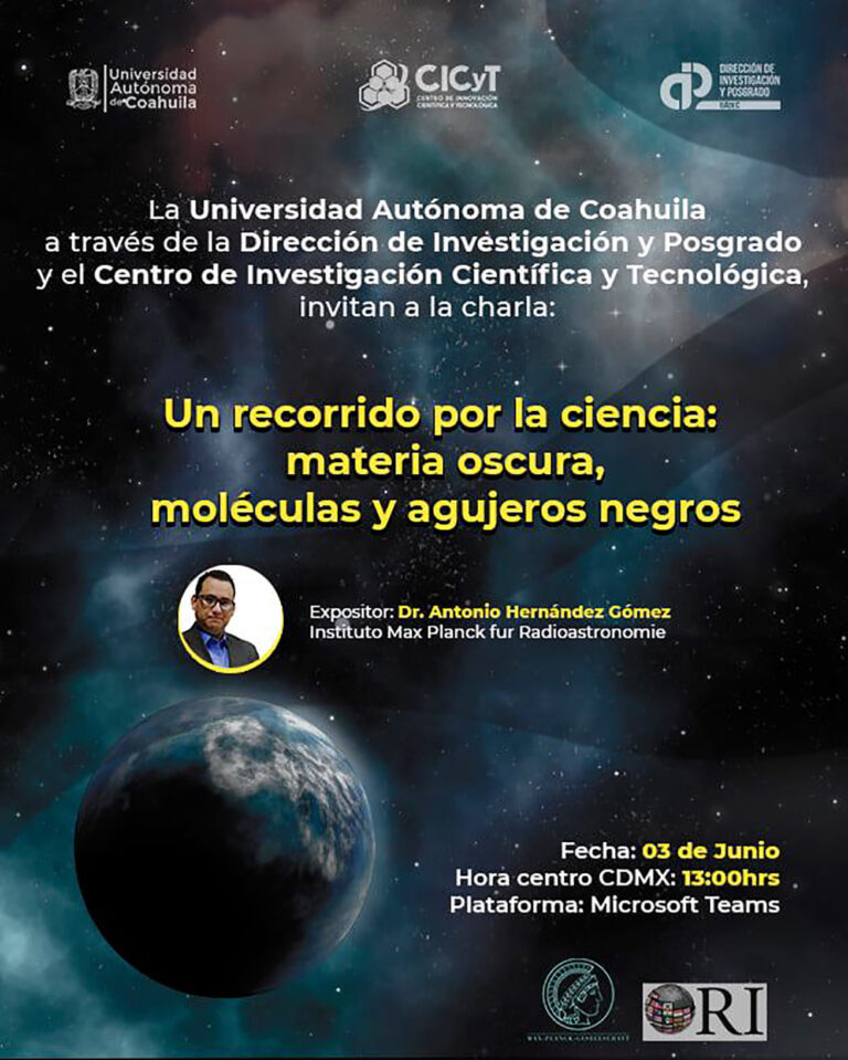 Convoca UAdeC a la Conferencia “Un recorrido por la Ciencia: Materia Oscura, Moléculas y Agujeros Negros”