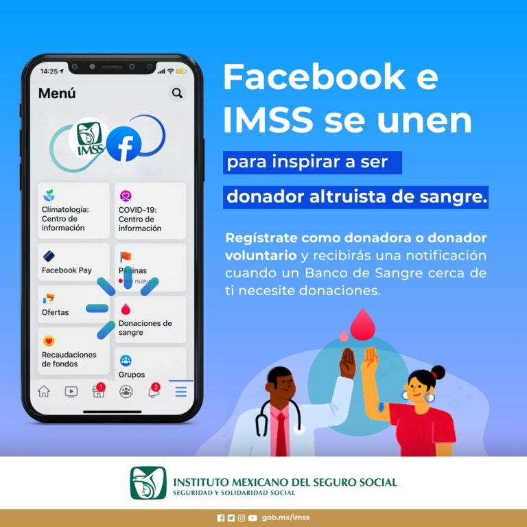 IMSS y Facebook promueven donación altruista y oportuna de sangre