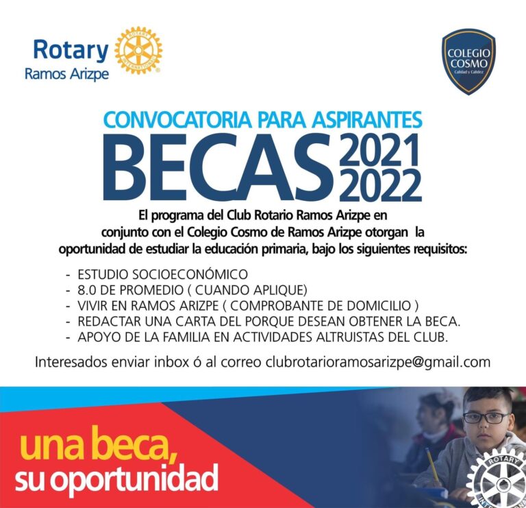 Club Rotario de Ramos Arizpe lanza convocatoria para aspirantes a beca escolar 2021-2022 