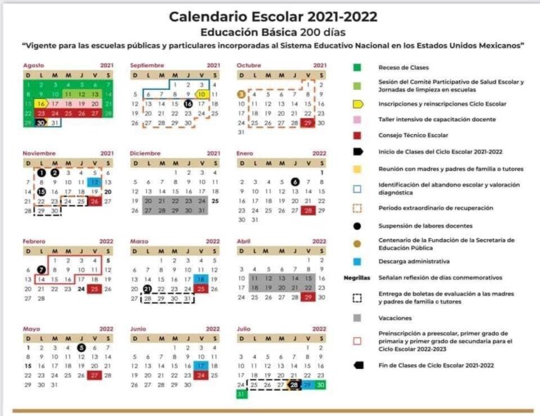 Este es el calendario escolar oficial  2021-2022
