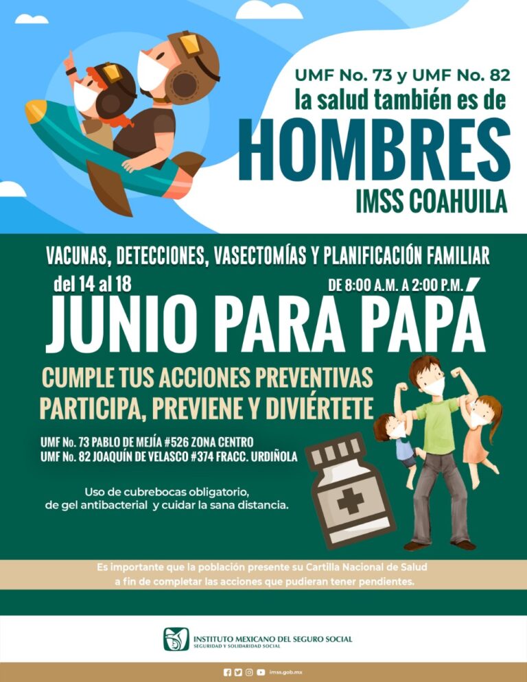 Unidades No. 73 Y 82 del IMSS en Saltillo intensifican actividades de prevención en los hombres