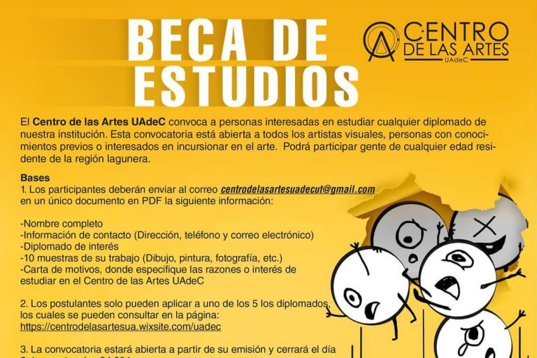 Convoca el Centro de las Artes de la UA de C a postularse para obtener una beca de estudios