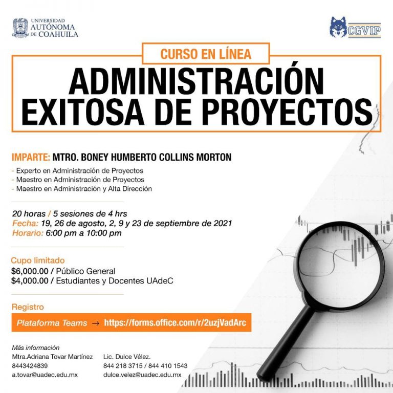 Convoca UA de C al curso en línea “Administración Exitosa de Proyectos”