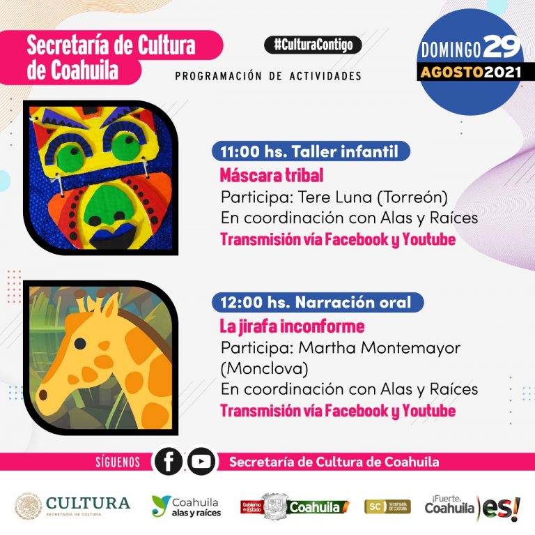 Eventos culturales de Coahuila pueden seguirse en ‘Cultura en Línea’