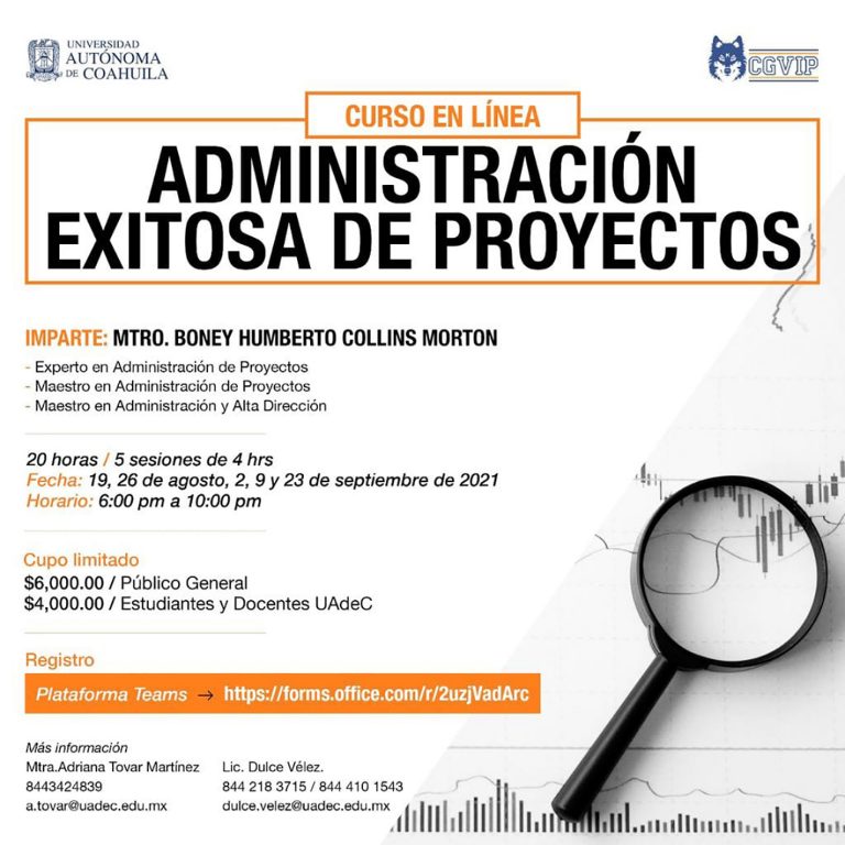 No te quedes fuera del curso en línea “Administración Exitosa de Proyectos”