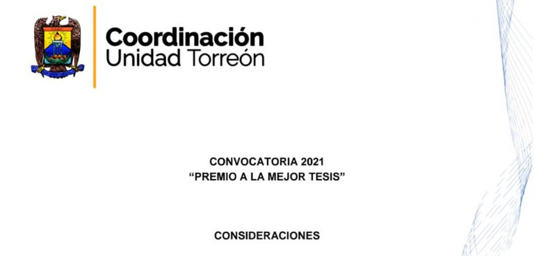 Otorgará UA de C Unidad Torreón Premio a la Mejor Tesis 2021