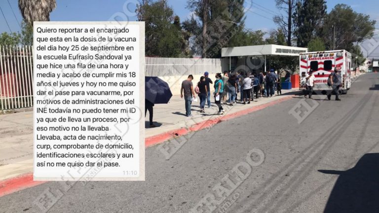 Por no tener INE de su municipio, niegan vacuna anticovid a joven ramosarizpense 