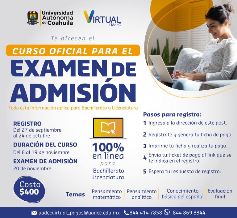 Convoca UA de C a sus aspirantes a prepararse con el curso para el Examen de Admisión en línea