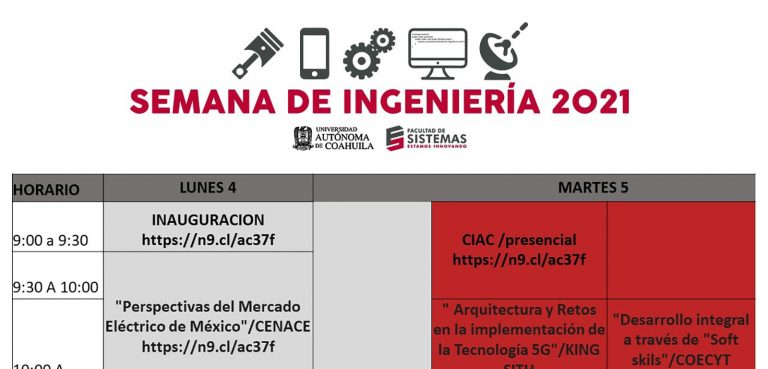 Invita Facultad de Sistemas de la UA de C a su Semana de Ingeniería 2021