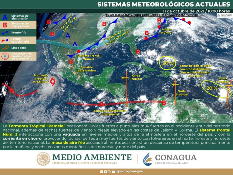 Llegarán remanentes de ‘Pamela’ a Coahuila   