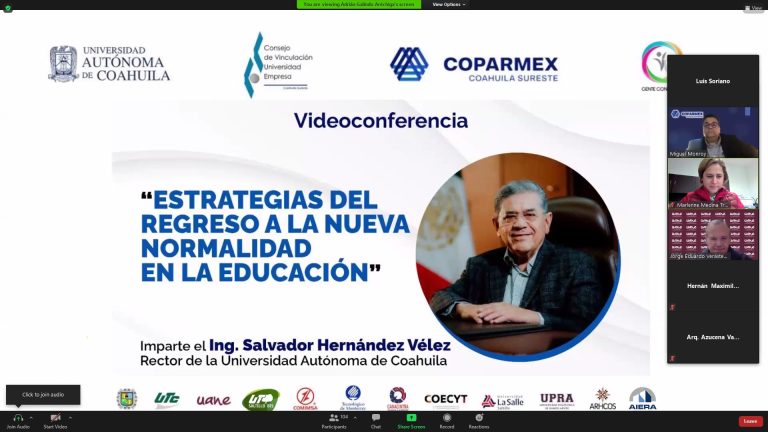 Imparte rector de la UA de C la conferencia “Estrategias del regreso a la nueva normalidad en la educación”