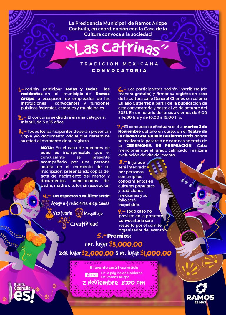 Miércoles, último día para inscribirse al concurso de Catrinas y Catrines 