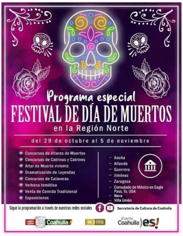 Ofrecerá Cultura Coahuila Festival de Día de Muertos en la Región Norte