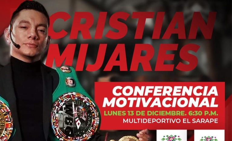 Dará boxeador Cristian Mijares conferencia en Multideportivo El Sarape 