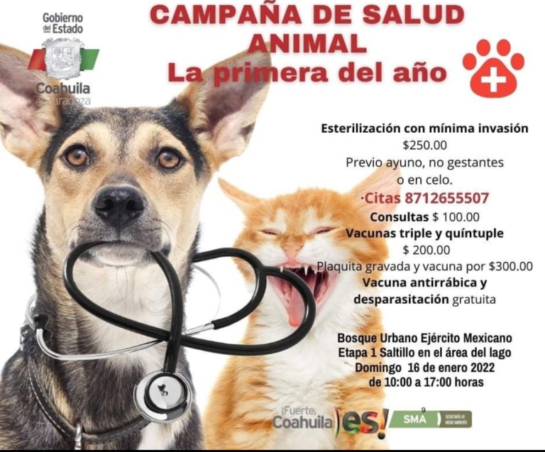 Realizará SMA este domingo primera campaña de Salud Animal de 2022