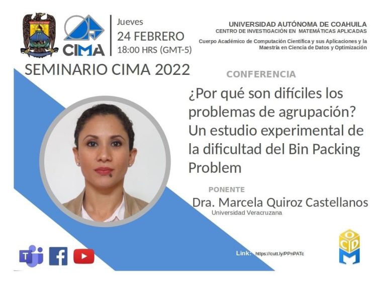 Invita CIMA UA de C a la conferencia «¿Por qué son difíciles los problemas de agrupación?