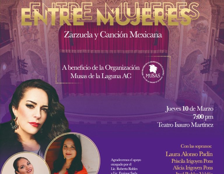 En el marco del Día de la Mujer, presentan recital ‘Zarzuela y Canción Mexicana’, en Torreón