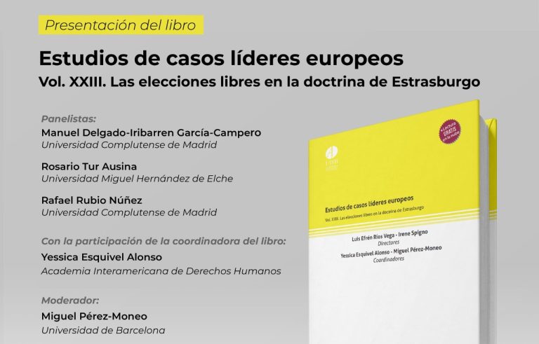 Presentarán el libro “Las elecciones libres en la doctrina de Estrasburgo” en la AIDH