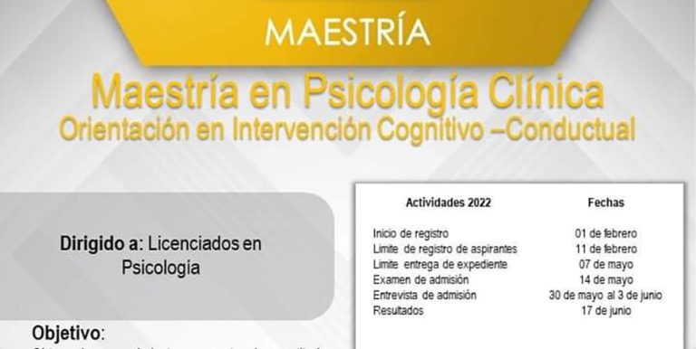 Se parte de la Maestría en Psicología Clínica con orientación en Intervención Cognitivo-Conductual