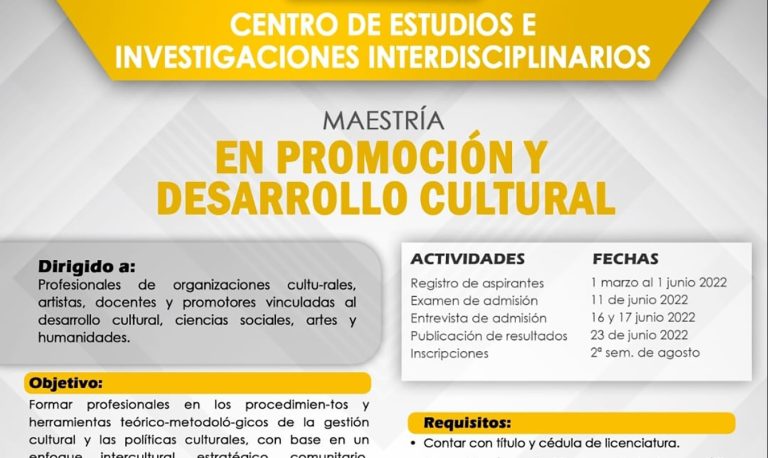 Convoca UA de C a cursar la Maestría en Promoción y Desarrollo Cultural